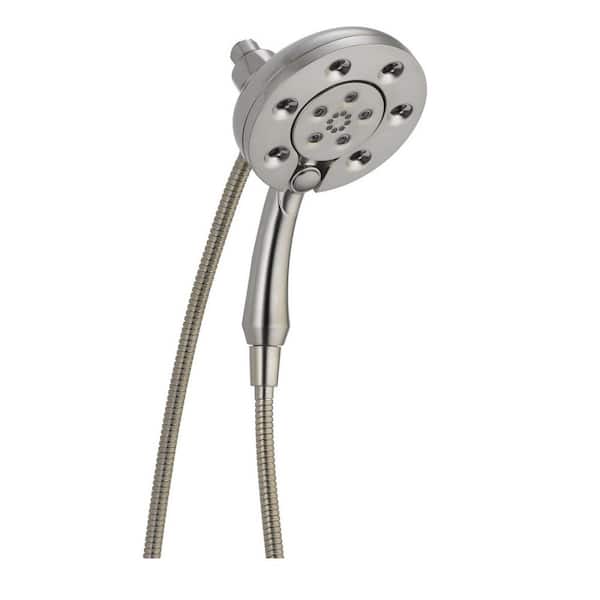 Delta In2ition 4-Spray Patterns 2.50 GPM 5.72 in. Wall Mount Dual Shower Heads in Lumicoat Stainless