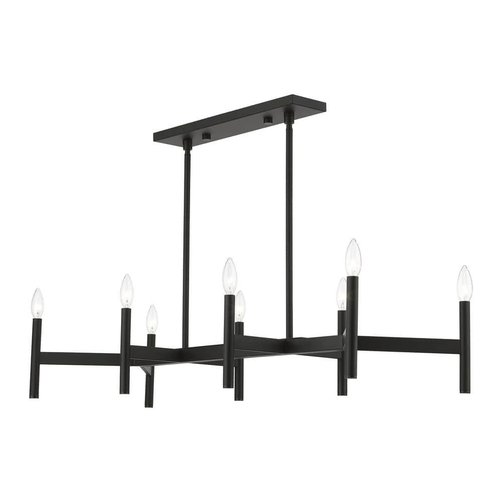 Copenhagen Black Steel 8-Light Candelabra Chandelier