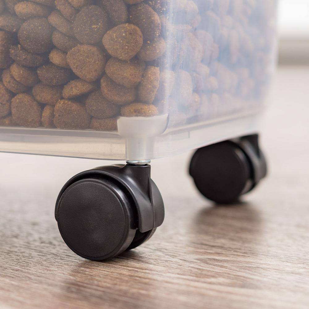 Large Clear and Navy Airtight Plastic Pet Food Storage Combo