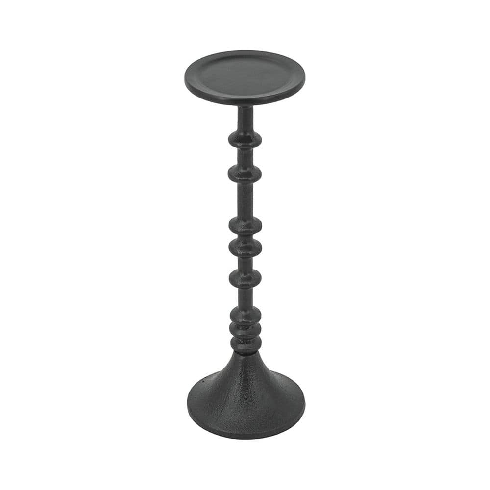 4 Dia x 13.5 in Decorative Black Iron Candle Holder with Spindle Design ...