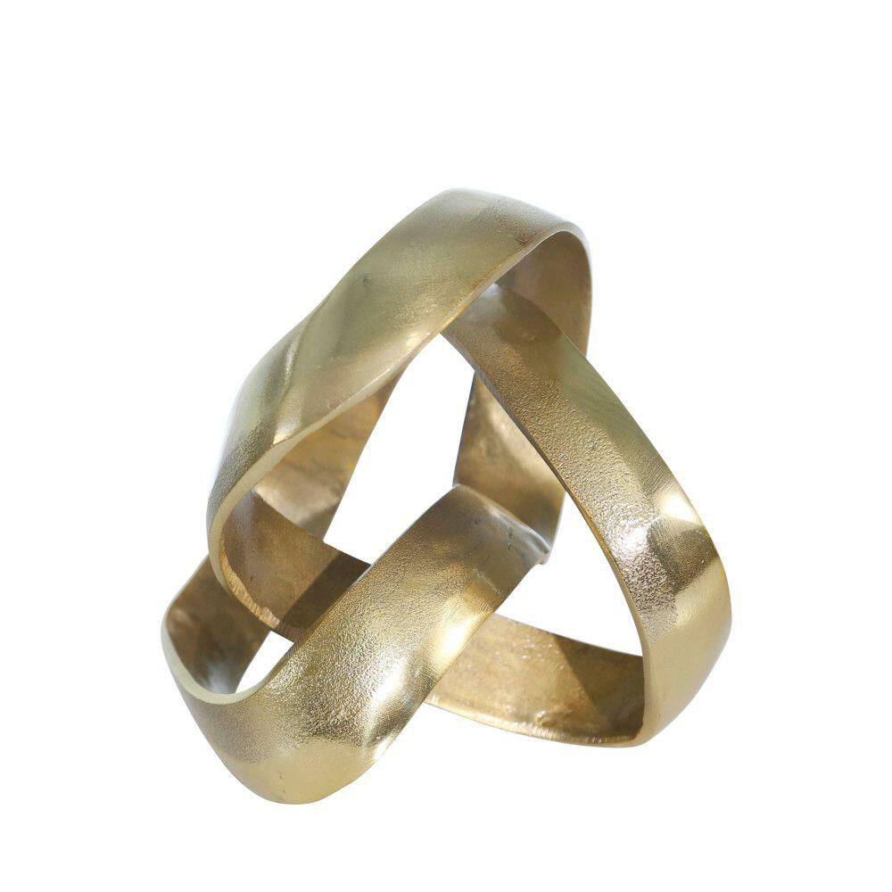 Gold Aluminum Abstract Knot Sculpture, 7"