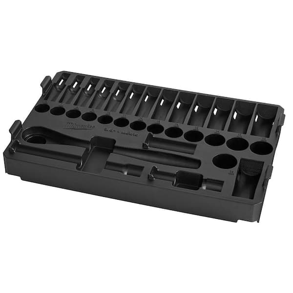 Milwaukee - 3/8 in. Drive Metric Ratchet and Socket Mechanics Tool Set with PACKOUT Case (32-Piece)