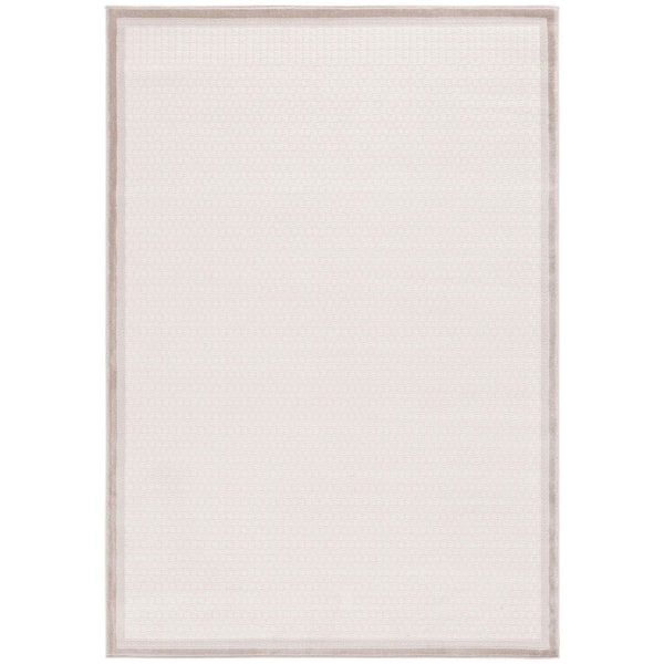 Prestige 8 ft. x 10 ft. Ivory/Beige Solid Border Area Rug