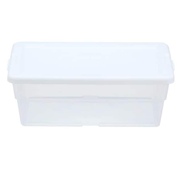 Sterilite 6 Qt. Storage Box in White and Clear Plastic 16428960 - The Home  Depot