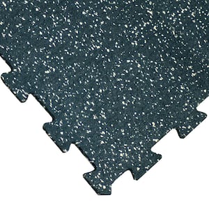 ReUz 0.24 in. T x 1.6 ft. W x 1.6 ft. L Tan/White Speckle Rubber Flooring Tiles (44 sq. ft.) (16-Pack)