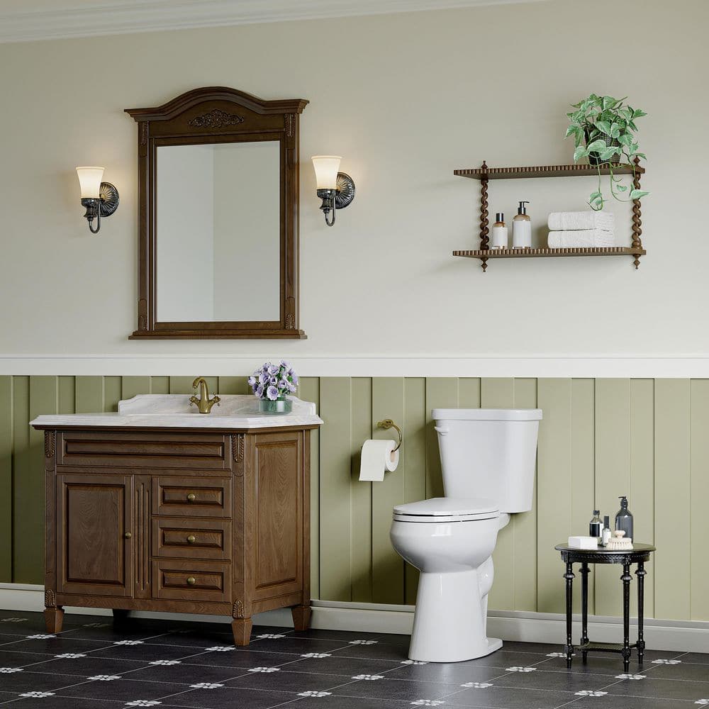 19-Inch White Elongated High Efficiency Two-Piece Toilet