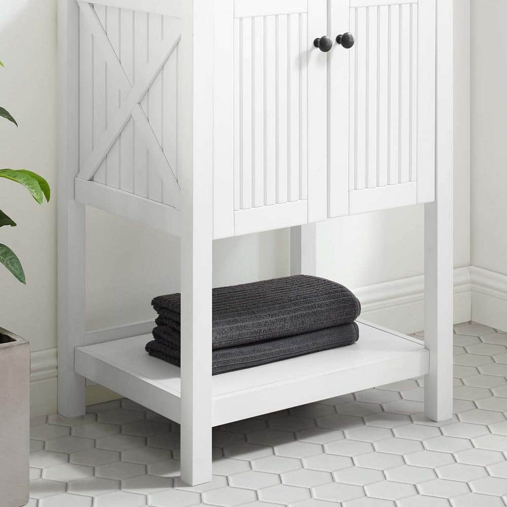 White Wood 23" Freestanding Bathroom Vanity Cabinet