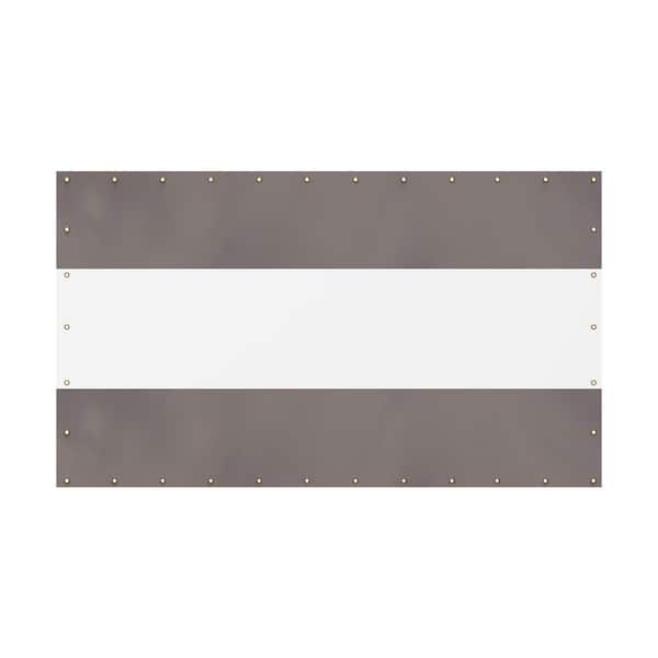 10' H x 13' W Gray Heavy Duty Outdoor Clear Panel Curtain Waterproof Weather Resistant for Patios, Gazebos, Pergola