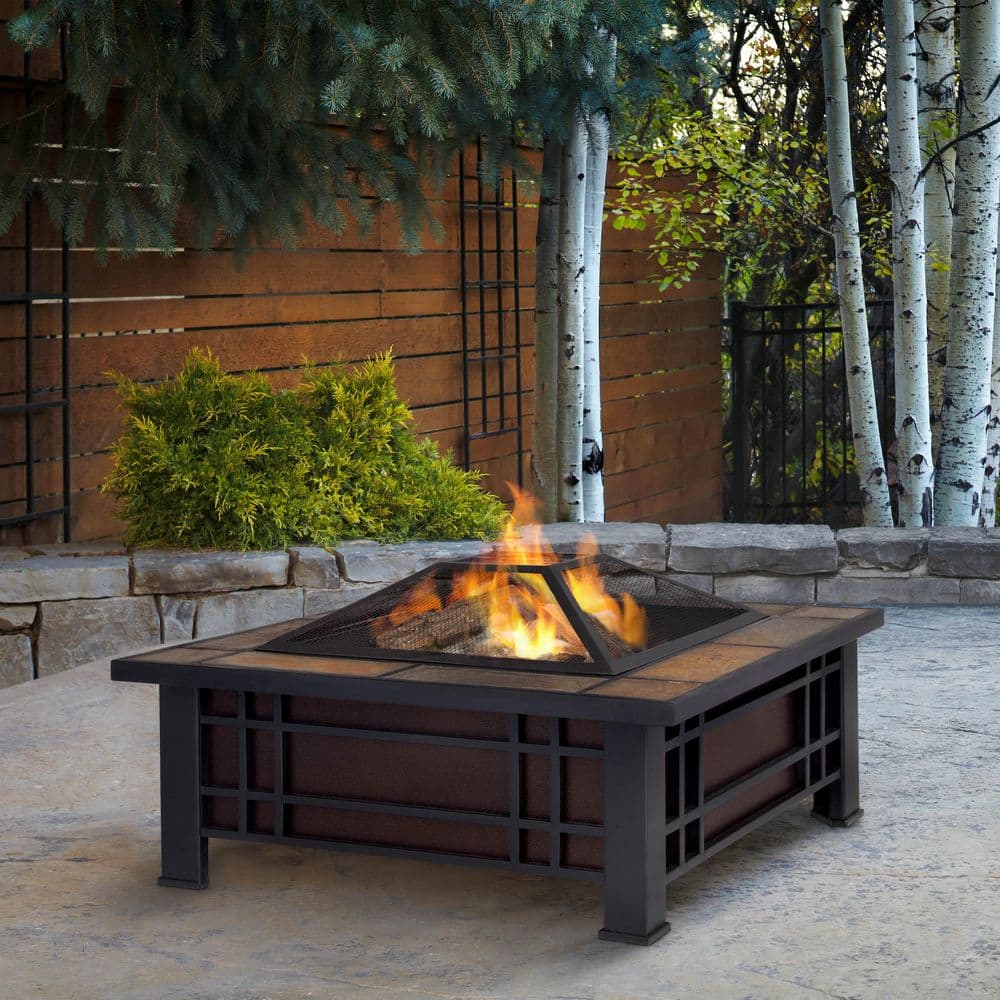 wood burning fire pit patio set