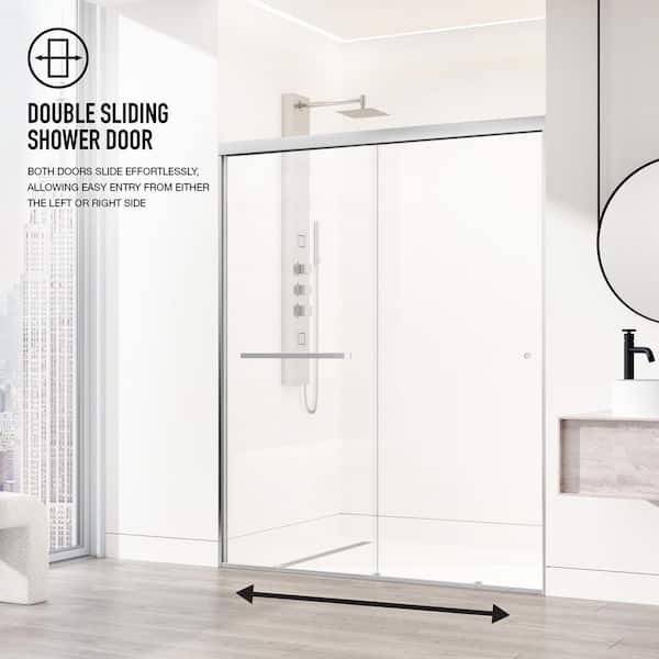 VIGO Satro 56 to 60 in. W x 74 in. H Double-Sliding Framed Shower