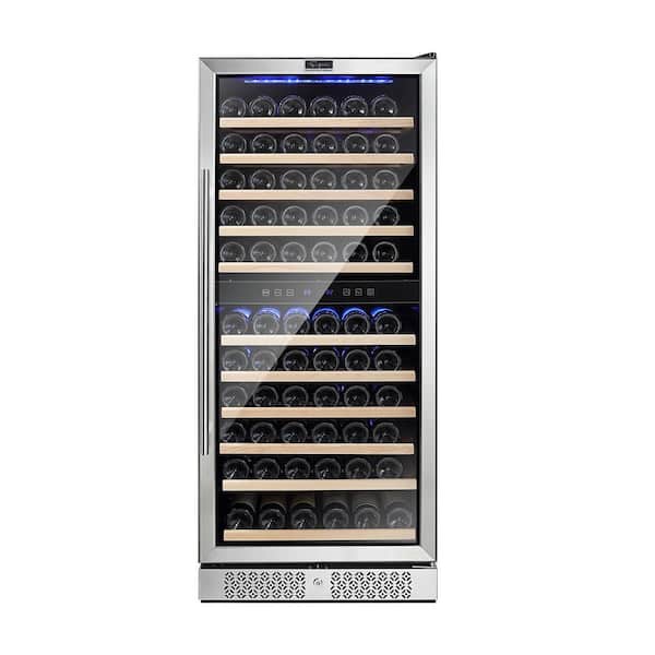 Empava 24 in. Dual Zone 116-Bottle Built-In and Freestanding Wine Cooler in Stainless Steel