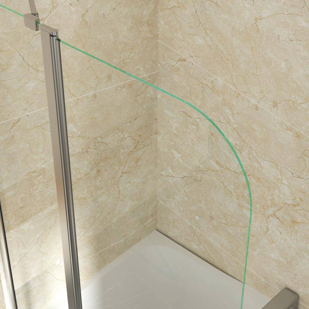 Matte Black Frameless Tub Door with Clear Tempered Glass