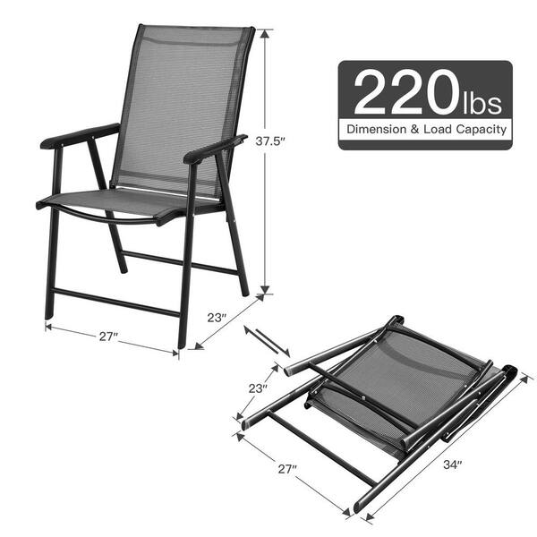 black metal folding patio chairs