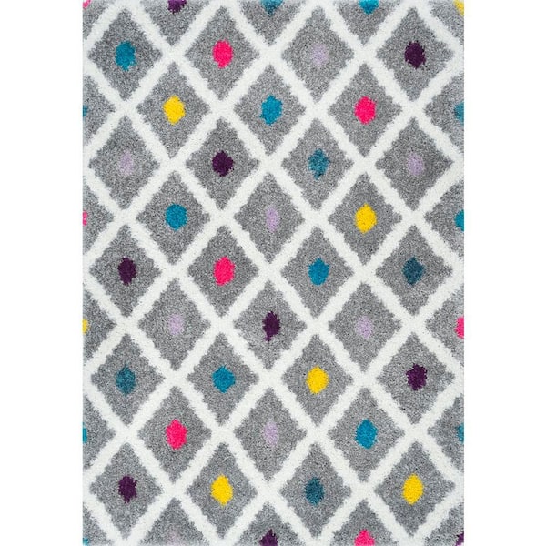 nuLOOM Sharee Trellis Shag Multi 9 ft. x 12 ft. Area Rug