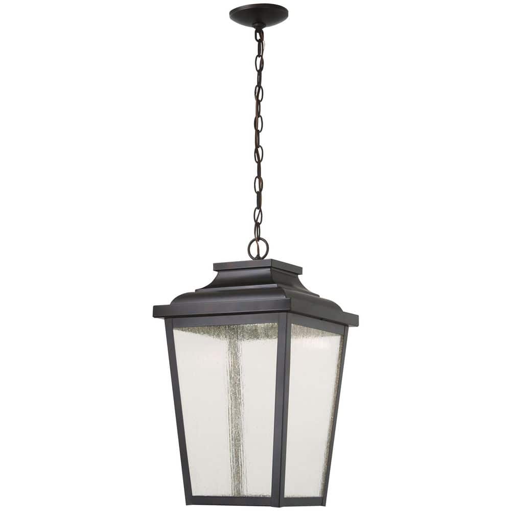 Irvington Manor Chelesa Bronze Integrated LED Hanging Lantern with Clear Seeded Glass price history on PriceWatchPro