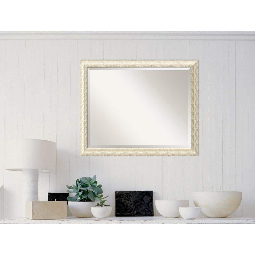 Medium Rectangle Gold Casual Mirror (25.5 in. H x 31.5 in. W)