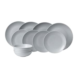 Gordon Ramsay Maze 12-piece Light Grey Stoneware Dinnerware Set (Service for 4)