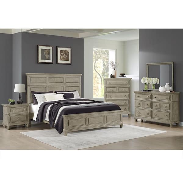 Emiko Light Grey 5-Drawer 42 in. Chest of Drawers