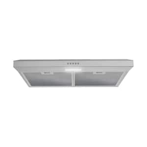 30 in. 80 CFM Savona Ductless Under Cabinet Range Hood in Brushed Steel, Mesh Filters, Push Button Control, LED Light