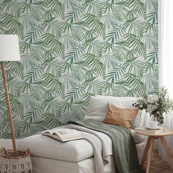 Juan Green Palm Leaves Wallpaper