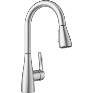 ATURA Single Handle Gooseneck Bar Faucet with Pull-Down Sprayer in PVD Steel