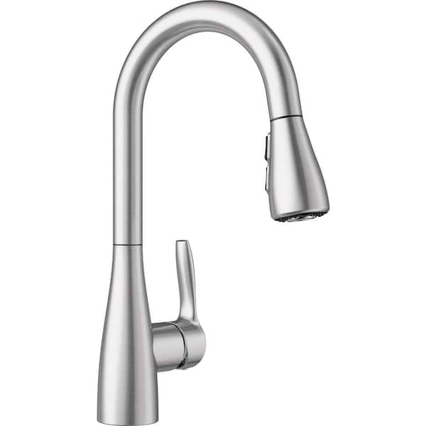 Blanco ATURA Single Handle Gooseneck Bar Faucet with Pull-Down Sprayer in PVD Steel
