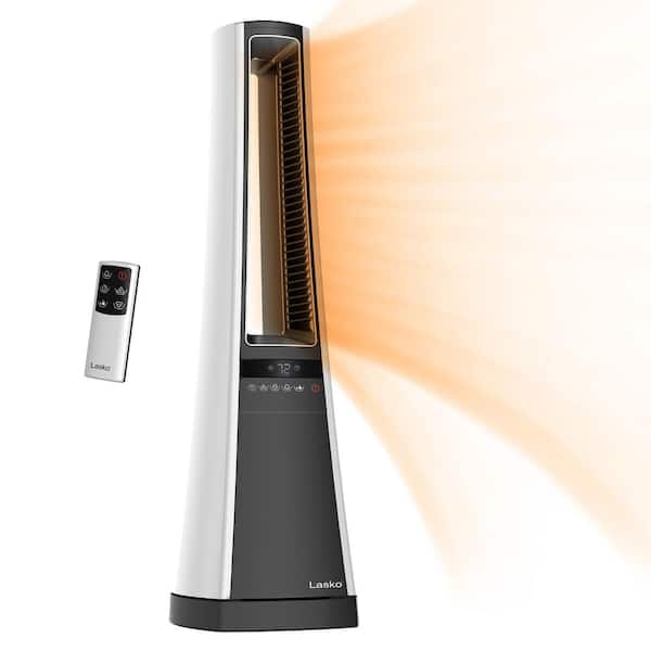 Lasko Bladeless 27 in. 1500-Watt Electric Oscillating Tower Space Heater with Digital Display and Remote Control