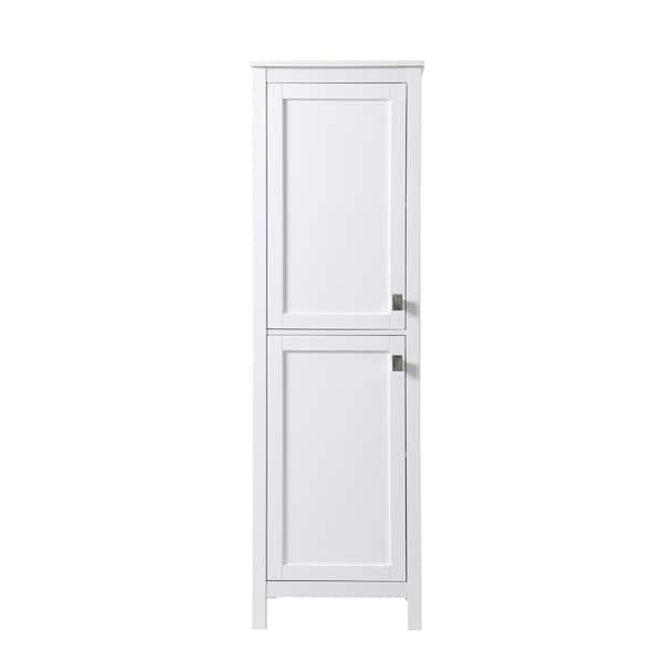 Unbranded Timeless Home 20 in. W x 22 in. D x 65 in. H White Freestanding Linen Cabinet