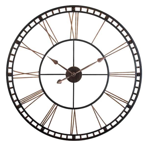 Infinity Instruments Black and Bronze Tower XXL Wall Clock