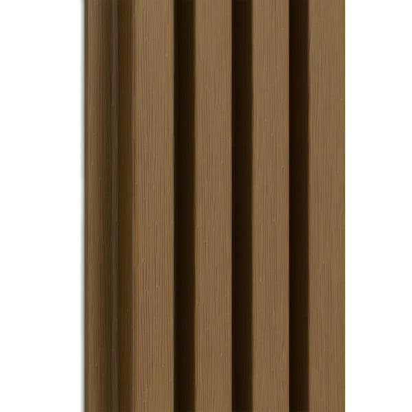 mondaria 6.3 in. x 90.6 in. x 1 in. Waterproof Composite Siding Panel in Teak Exterior Wall Cladding (5-Piece)