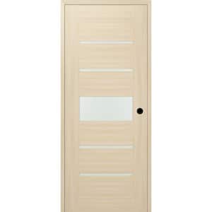 Vona 07-06 DIY-Friendly 30 in. x 84 in. Left-Hand Frosted Glass Loire Ash Wood Composite Single Prehung Interior Door