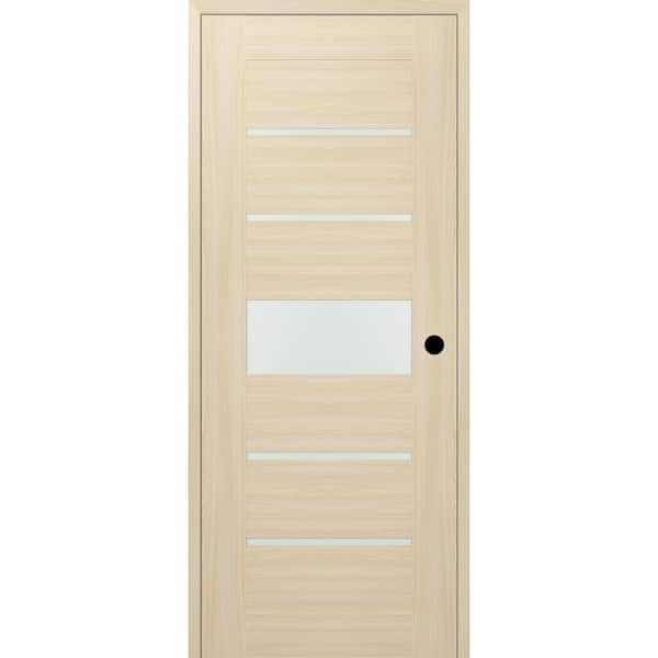 Belldinni Vona 07-06 DIY-Friendly 32 in. x 80 in. Left-Hand Frosted Glass Loire Ash Wood Composite Single Prehung Interior Door