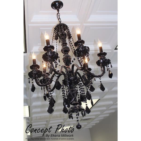 Cornelia 2 ft. x 2 ft. Glue Up or Nail Up Polyurethane Ceiling Tile in White