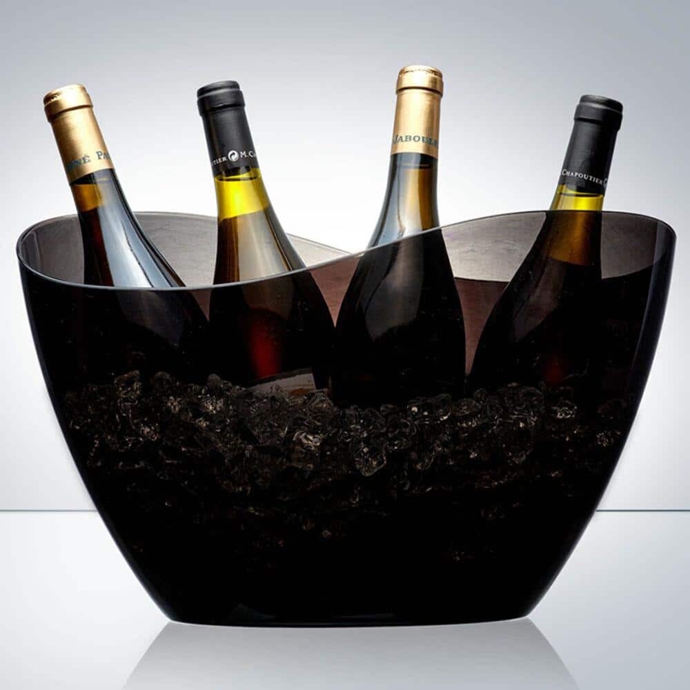 Black Wave Oval Party Tub with Styrene Polymer