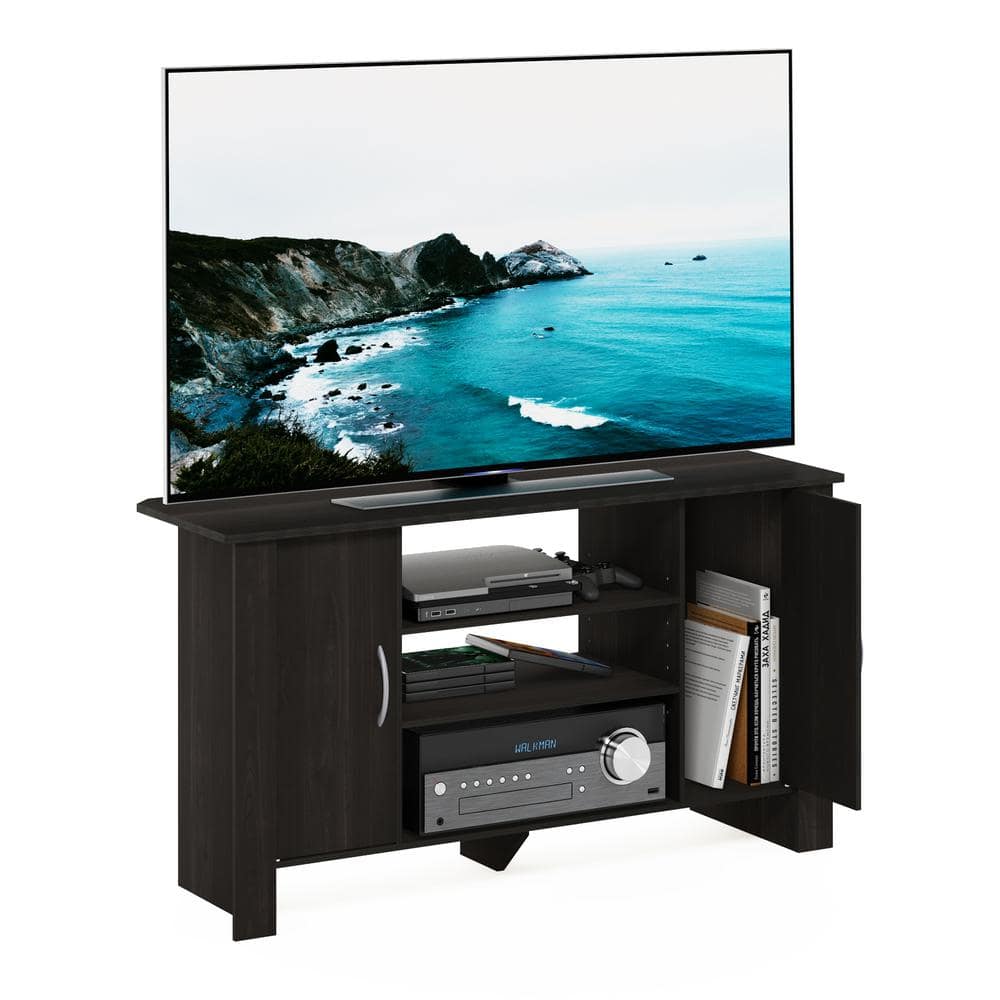 Espresso Theater-Inspired TV Stand with Concealed Storage