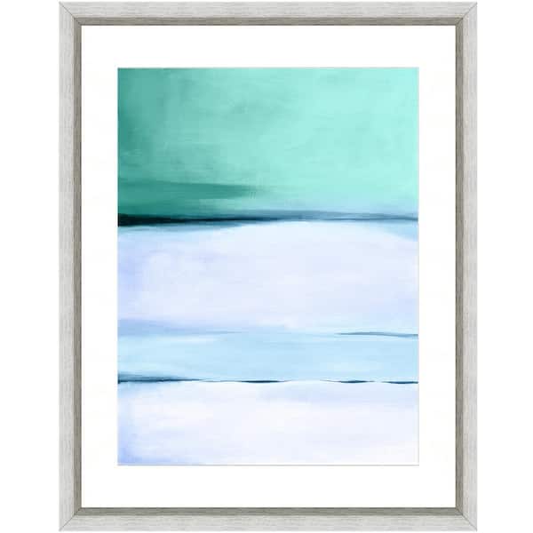 Vintage Print Gallery "Serene blues I" Framed Archival Paper Wall Art (24 in. x 28 in. in Full Size)