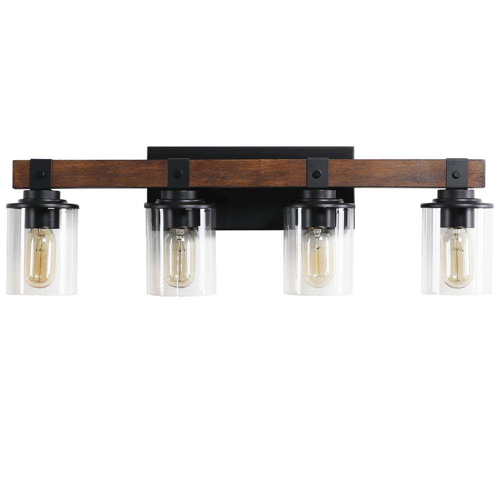27.2 in. 4-Light Farmhouse Rustic Vanity Lights Fixture with No Bulbs Included price history on PriceWatchPro