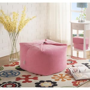 Magic Pouf Pink Microplush Bean Bag Chair Convertible Ottoman/Floor Pillow