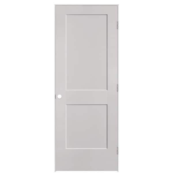 Masonite 30 in. x 80 in. 2-Panel Logan Left-Hand Hollow Core Silver Bullet Molded Composite Single Prehung Interior Door