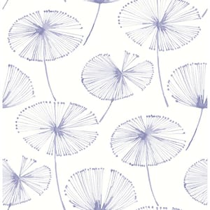 Periwinkle Aya Flowers Peel and Stick Vinyl Wallpaper Border Sample