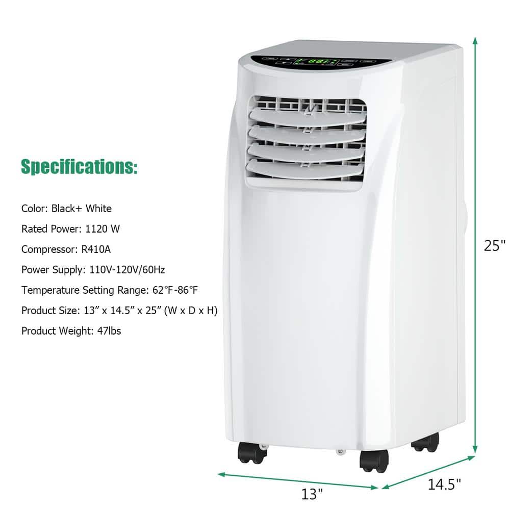 White Portable Air Conditioner with Remote and Sleep Mode