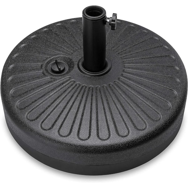 Unbranded 70 lbs. Wrought Iron Stylish and Modern HDPE Round Patio Umbrella Base in Black