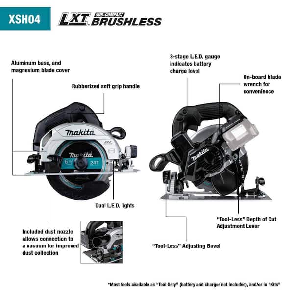 18V 6-1/2 in. LXT Sub-Compact Lithium-Ion Brushless Cordless Circular Saw with bonus 36V (18V X2) LXT Hot Water Kettle