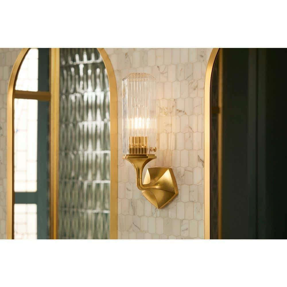 Occasion 1-Light Brushed Moderne Brass Wall Sconce price history on PriceWatchPro