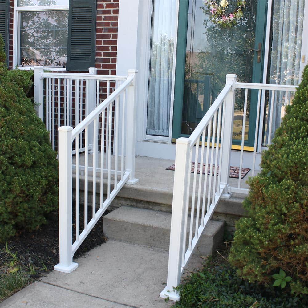 Stanford 36" x 72" Textured White Aluminum Stair Railing Kit