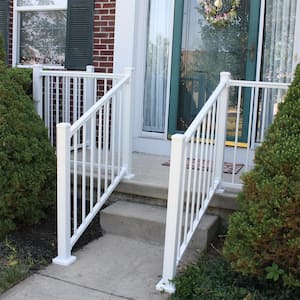 Stanford 36 in. H x 96 in. W Textured White Aluminum Stair Railing Kit