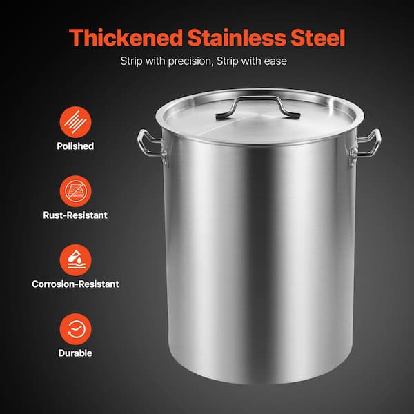 Pot Stock Quart 8 Steel Heritage x Eater 33L ステンレス鍋 36cm POT STOCK with 5 USA, in Made Lid, 調理器具