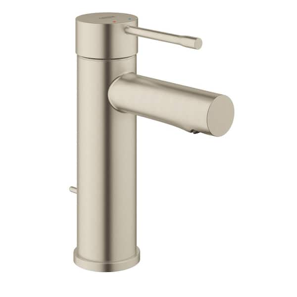 GROHE Essence New Single Hole Single-Handle 1.2 GPM Bathroom Faucet in Brushed Nickel Infinity Finish