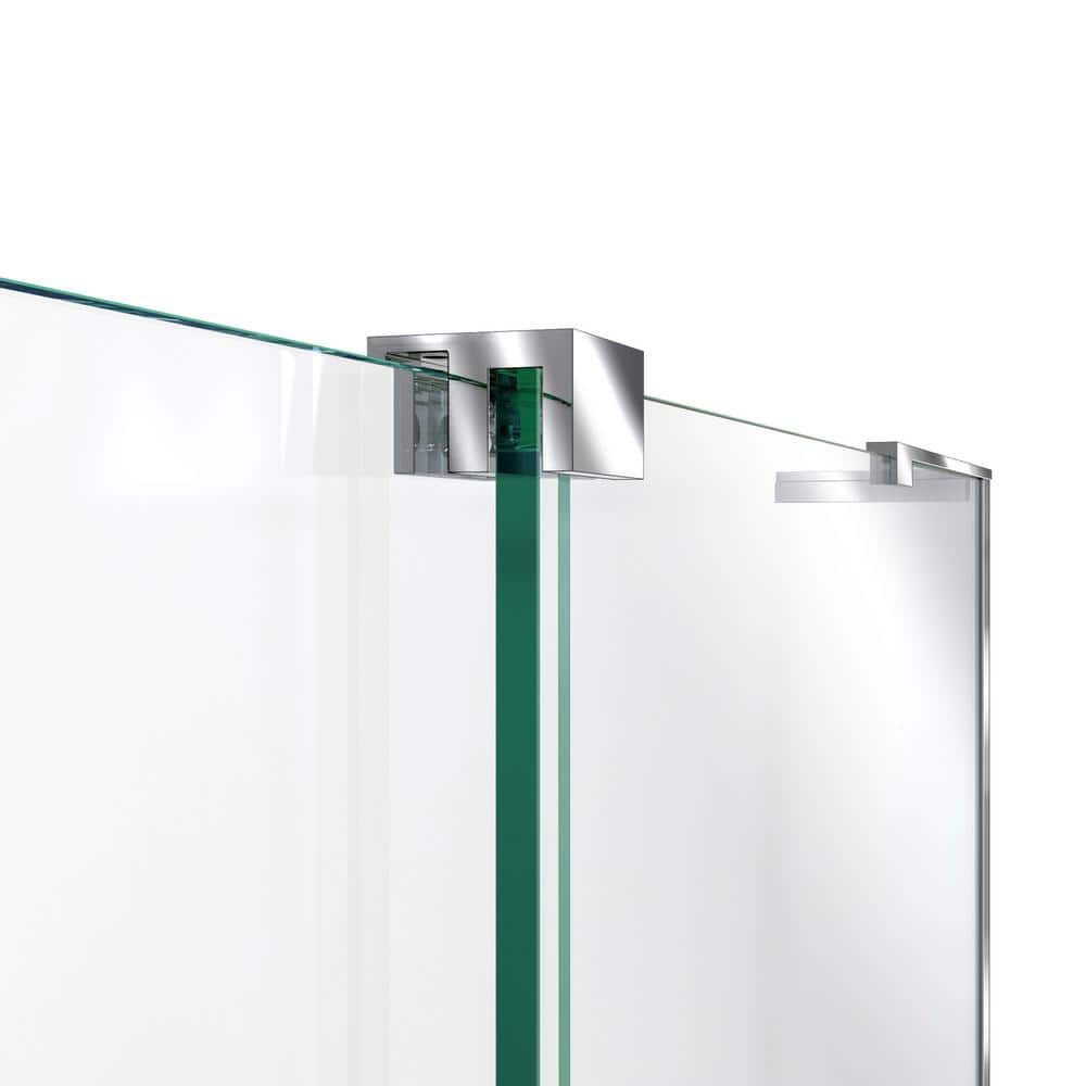 Mirage-X 60" Frameless Clear Glass Sliding Shower Door with Brushed Nickel Hardware