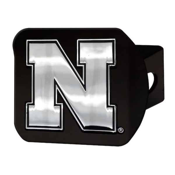 FANMATS NCAA University of Nebraska Class III Black Hitch Cover with Chrome Emblem